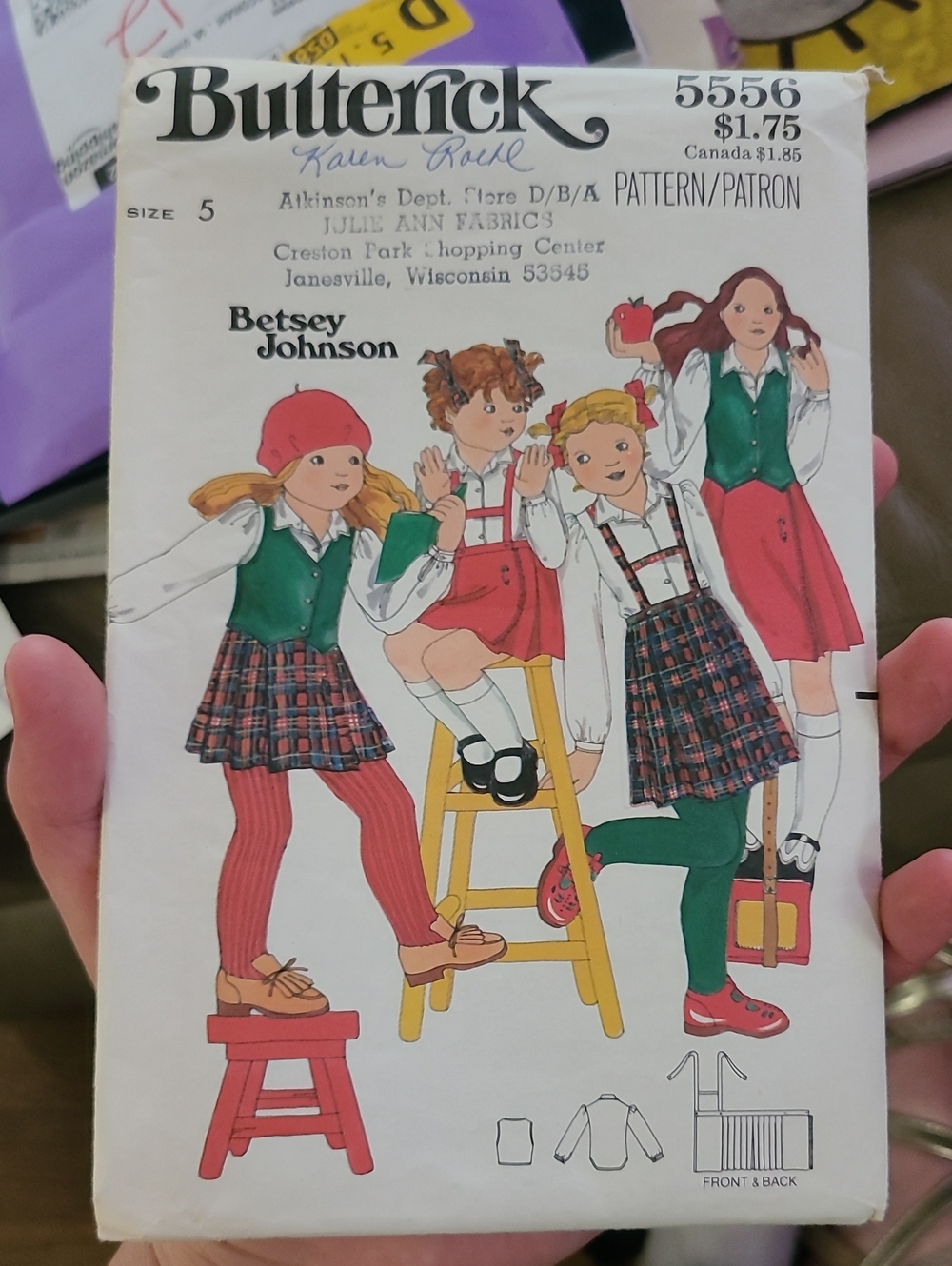 vintage 1970s Butterick 5556 (Betsey Johnson for Alley Cat) sewing pattern